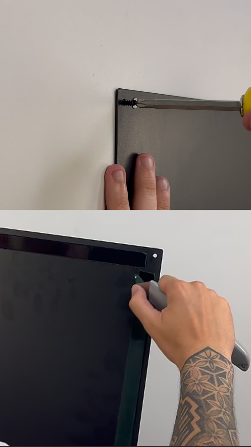 Przyklejasz lub przykręcasz magnetyczną bazę